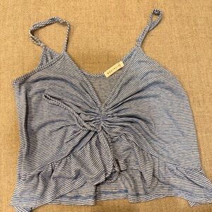 Blue Striped Sleeveless Top